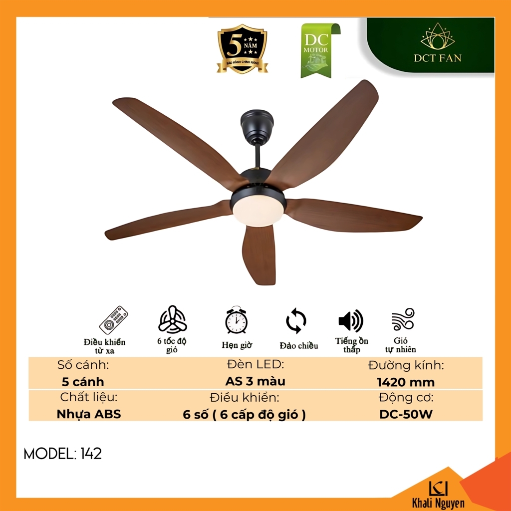 Quạt trần đèn LED DCT Fan 142