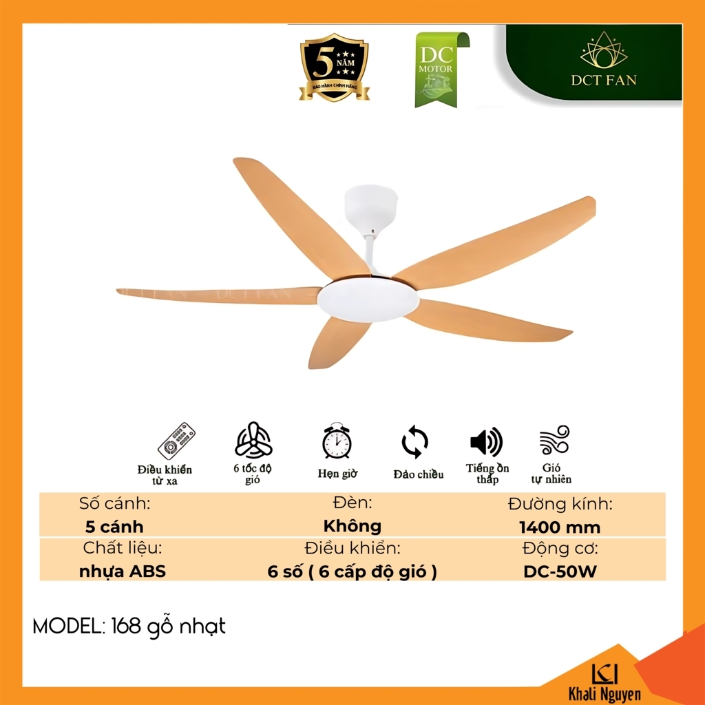 Quạt trần DCT Fan 168-GO-NHAT