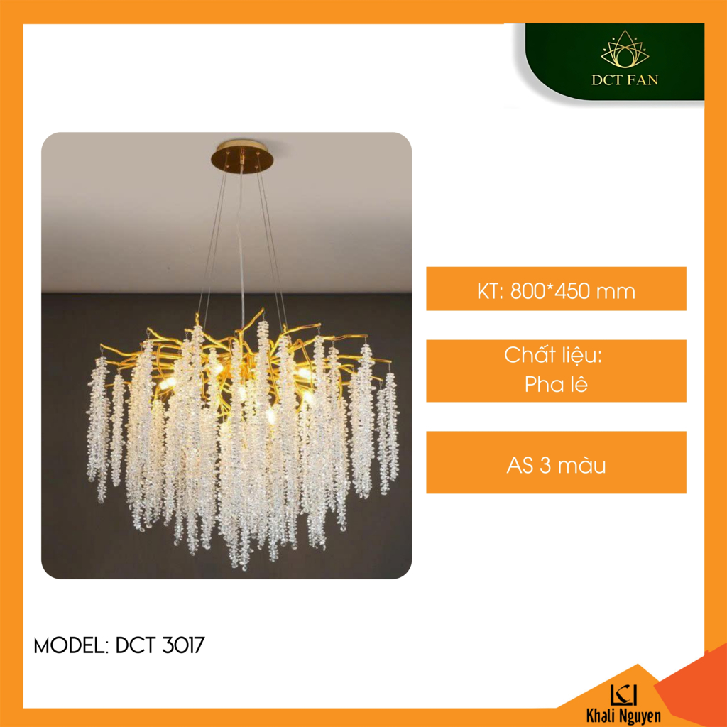 Đèn chùm pha lê decor trang trí DCT DCT3017