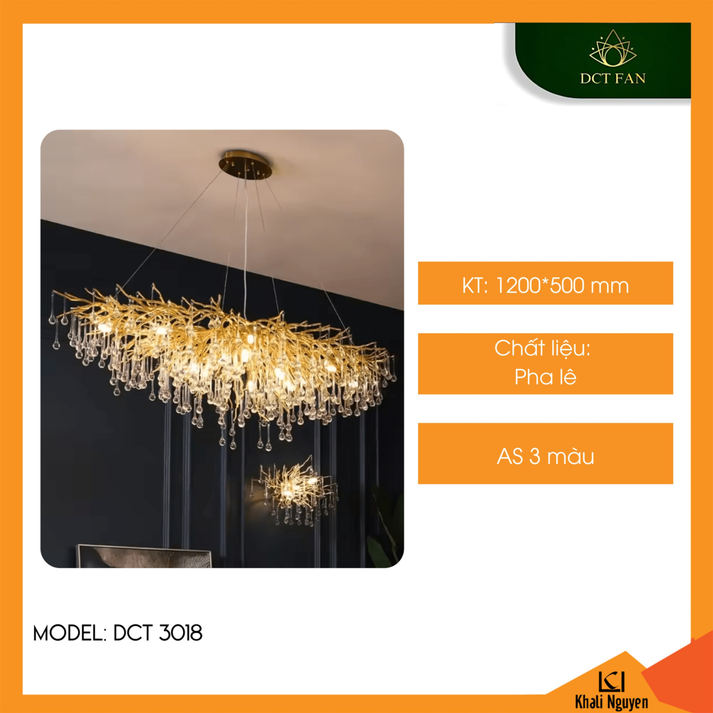 Đèn chùm pha lê decor trang trí DCT DCT3018