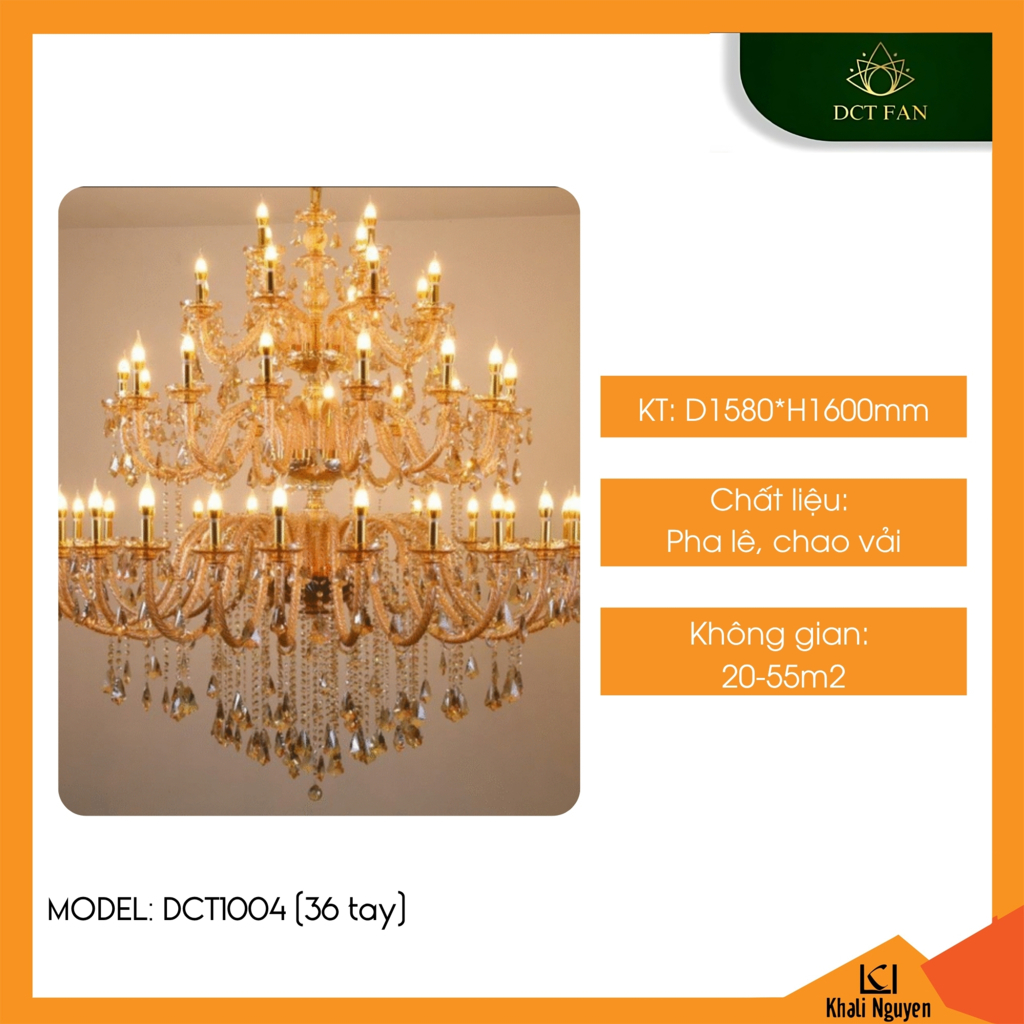 Đèn chùm pha lê tay nến DCT DCT1004 (36 tay)