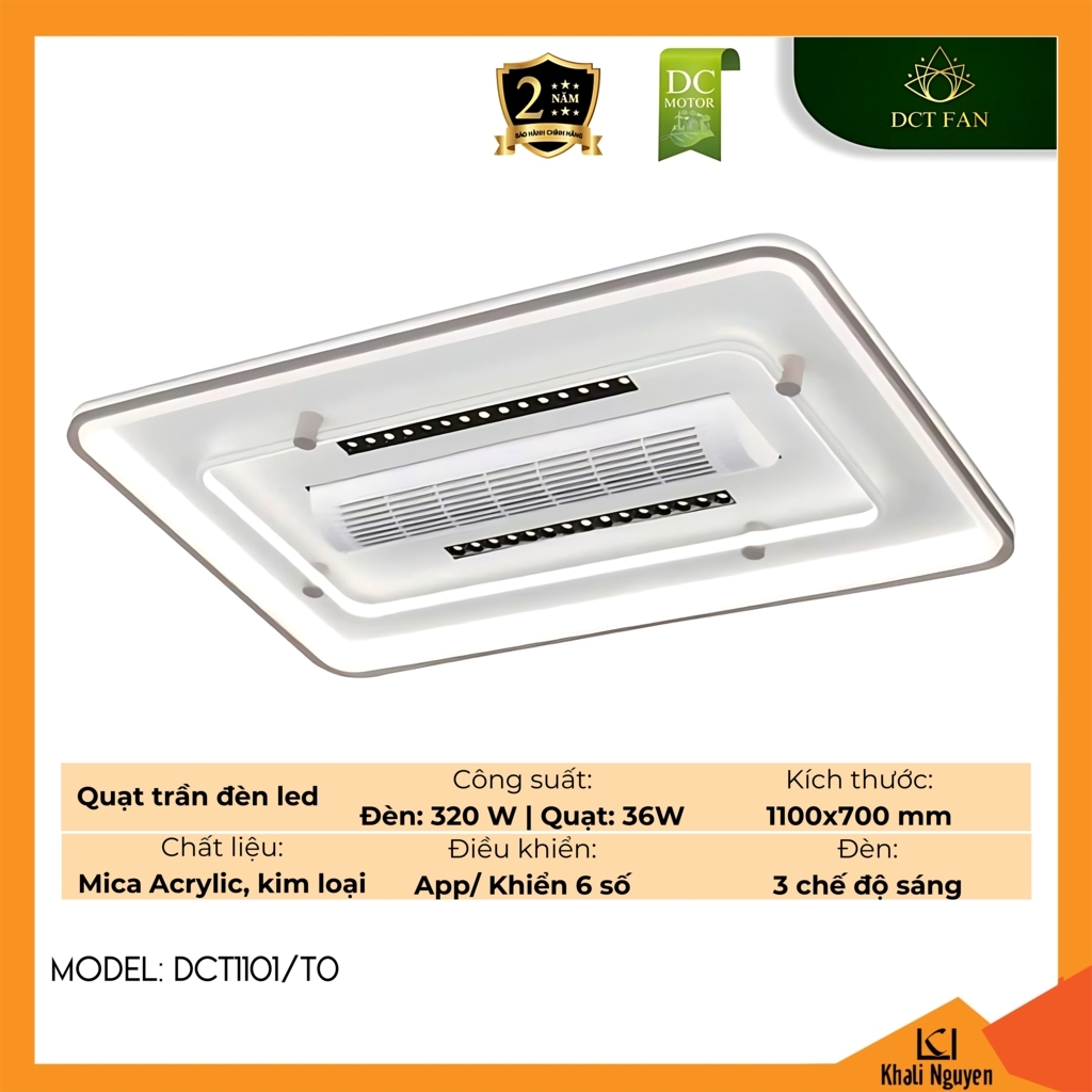 Quạt trần đèn LED DCT Fan DCT1101/T0