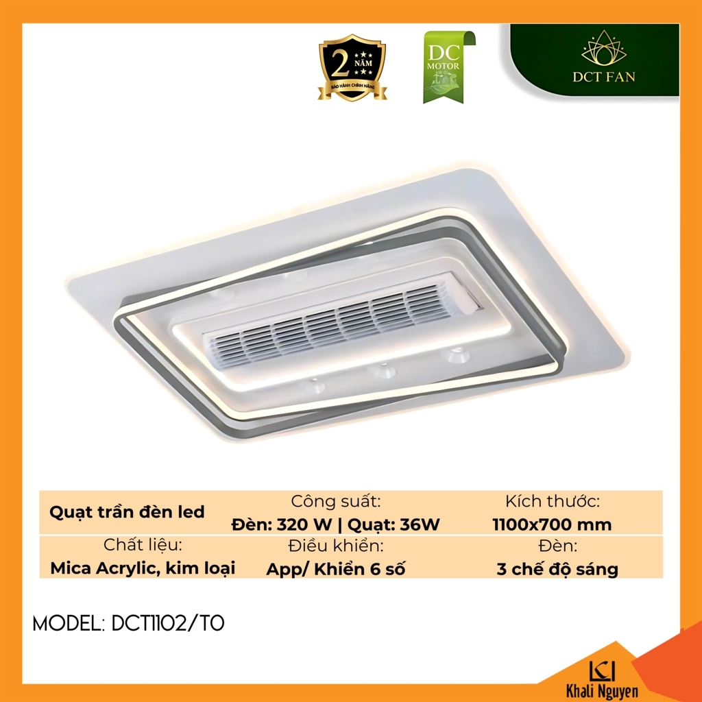 Quạt trần đèn LED DCT Fan DCT1102/T0
