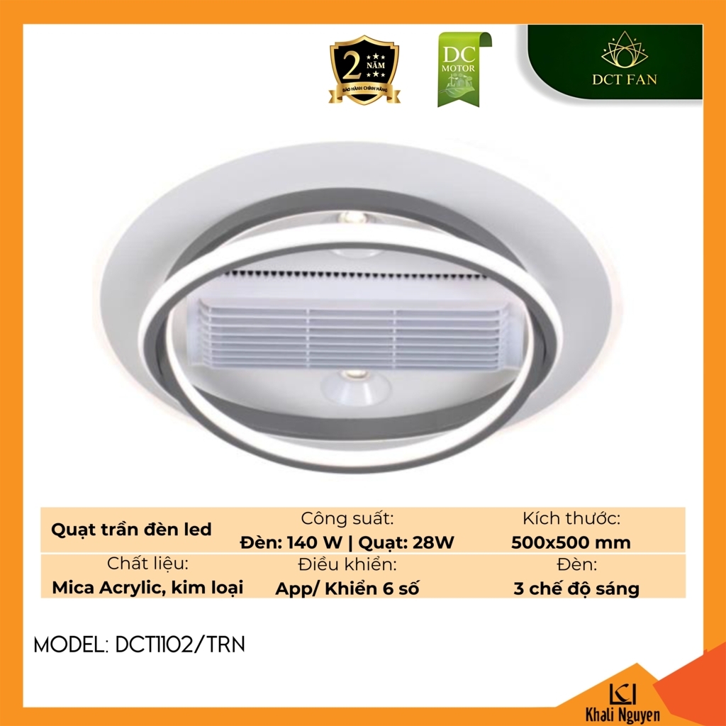 Quạt trần đèn LED DCT Fan DCT1102/TRN