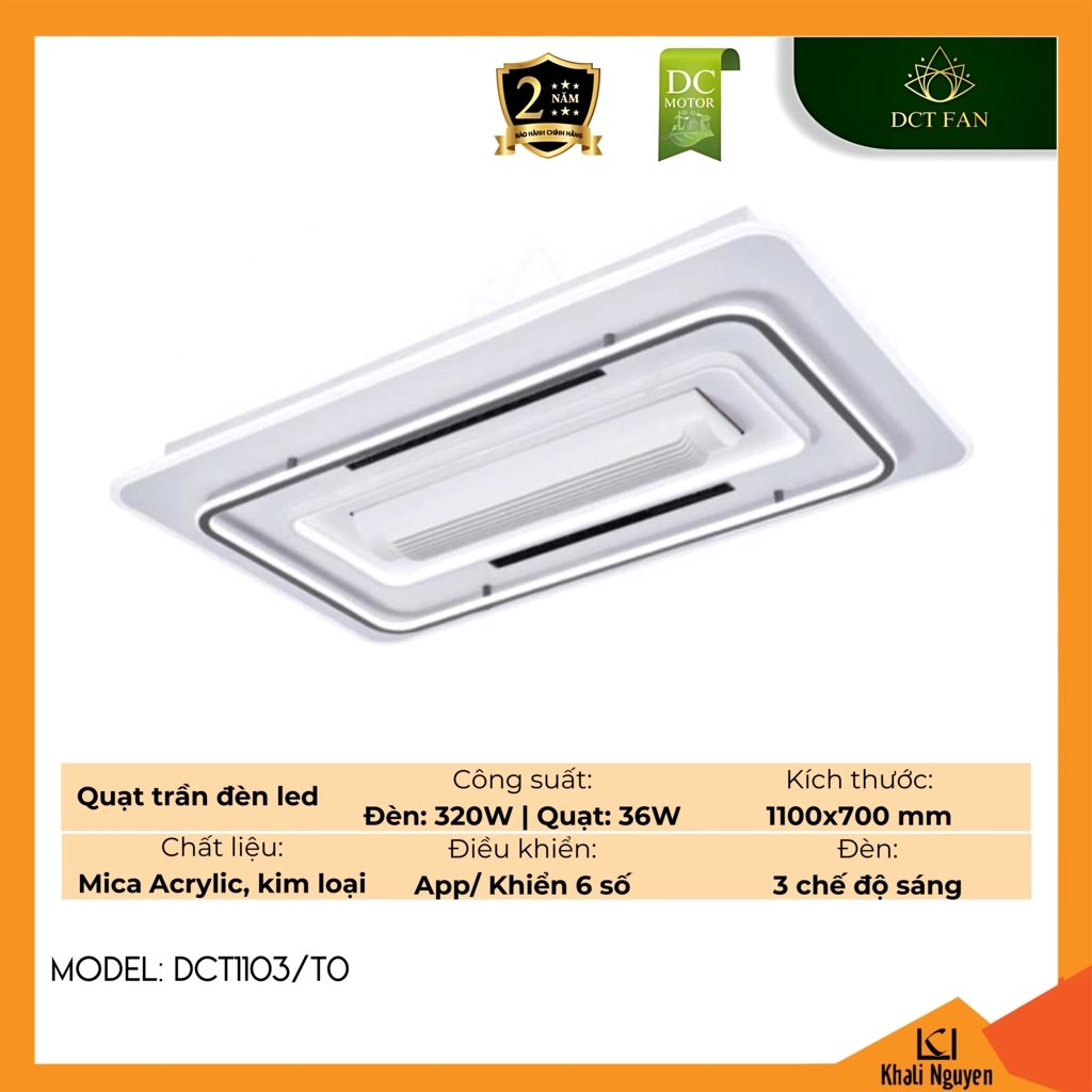 Quạt trần đèn LED DCT Fan DCT1103/T0