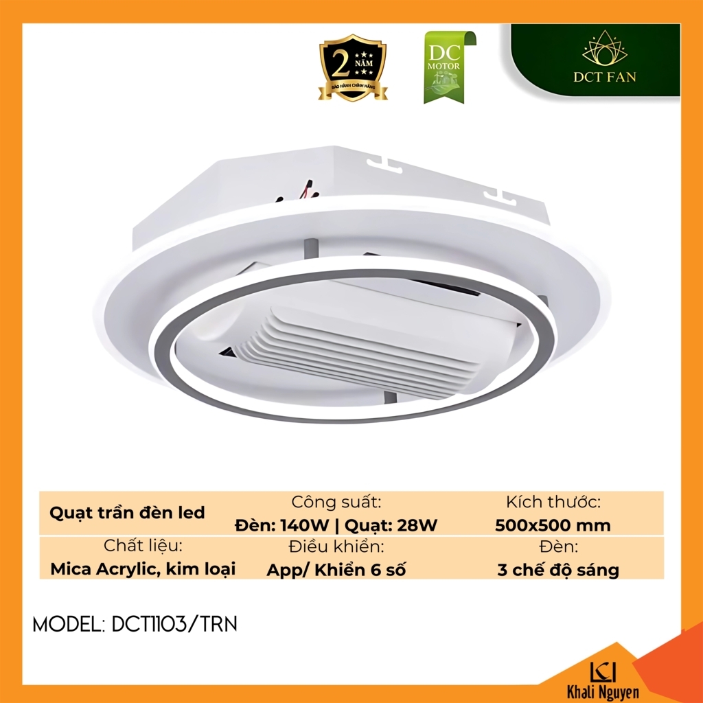 Quạt trần đèn LED DCT Fan DCT1103/TRN