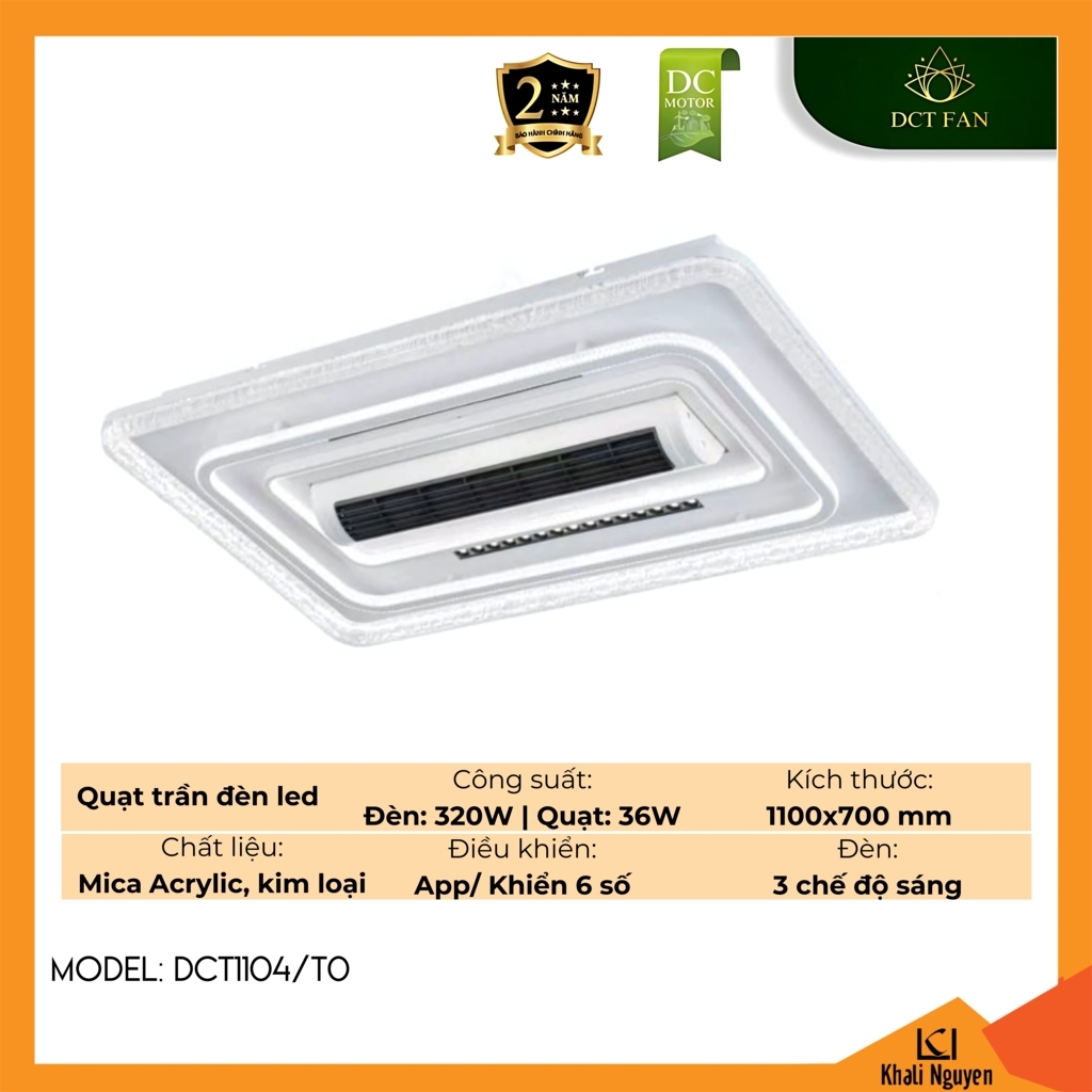 Quạt trần đèn LED DCT Fan DCT1104/T0