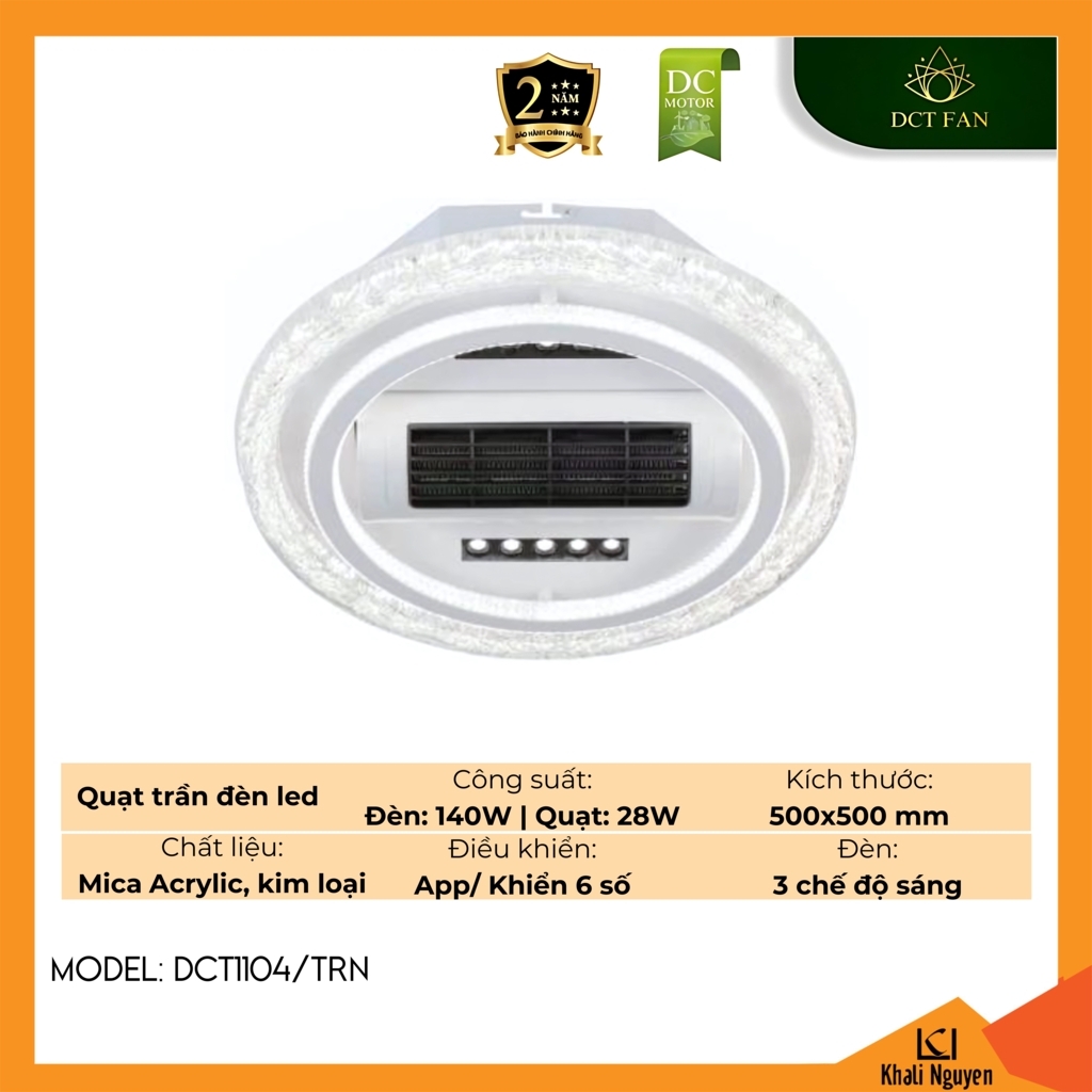 Quạt trần đèn LED DCT Fan DCT1104/TRN