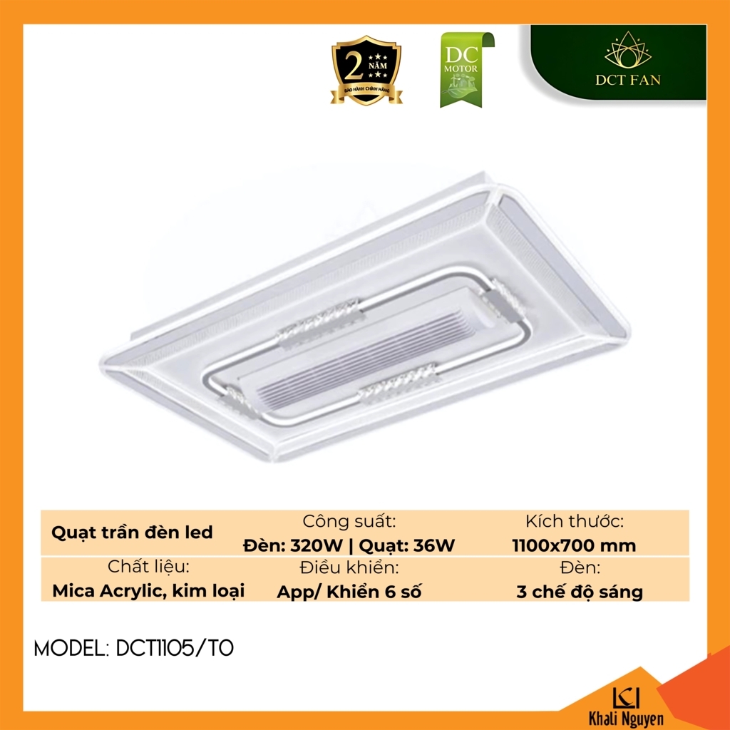 Quạt trần đèn LED DCT Fan DCT1105/T0