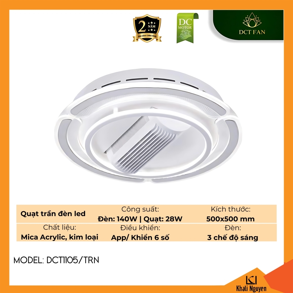 Quạt trần đèn LED DCT Fan DCT1105/TRN