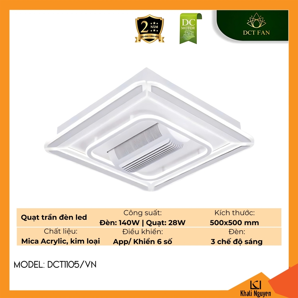 Quạt trần đèn LED DCT Fan DCT1105/VN