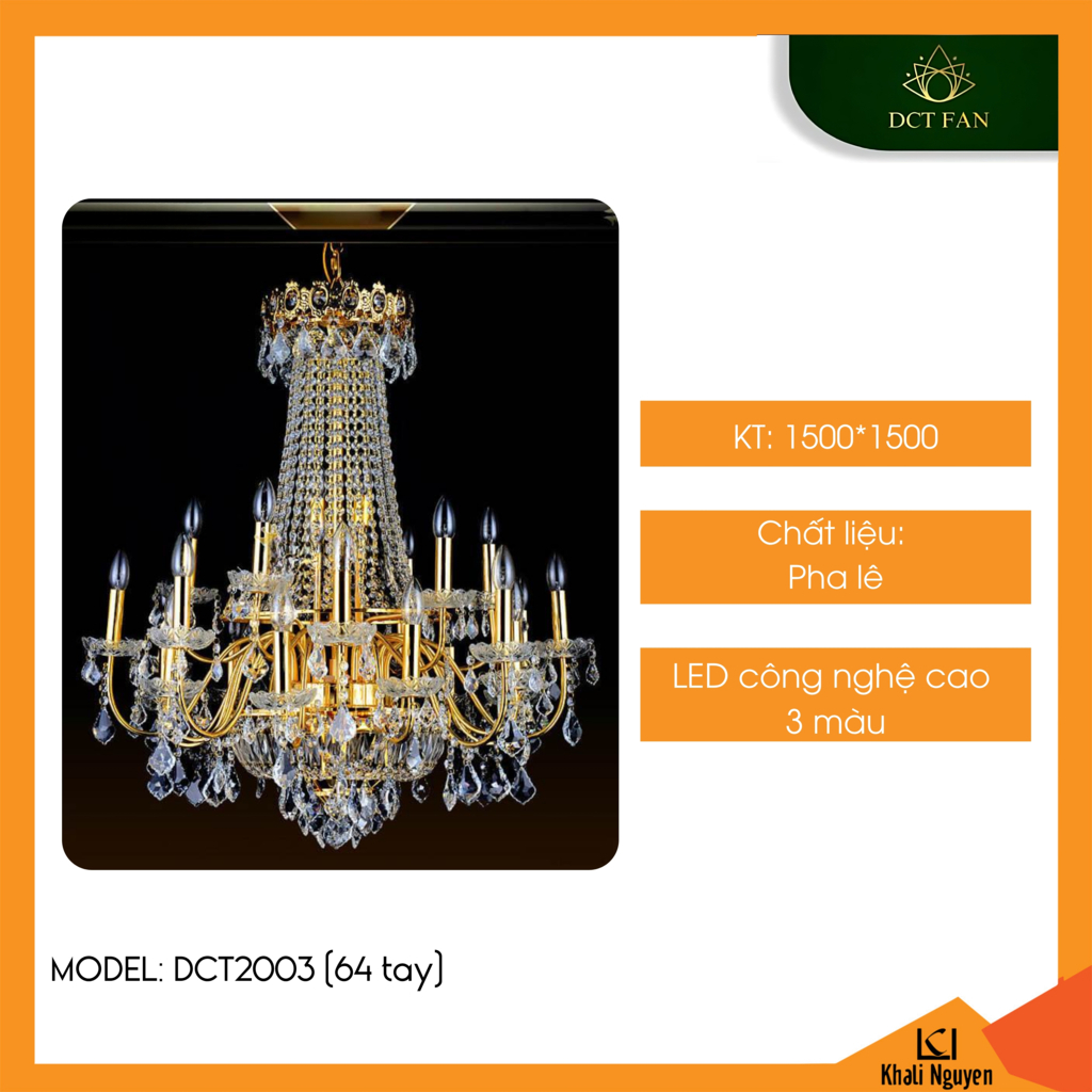 Đèn chùm pha lê DCT DCT2003 (64 tay)