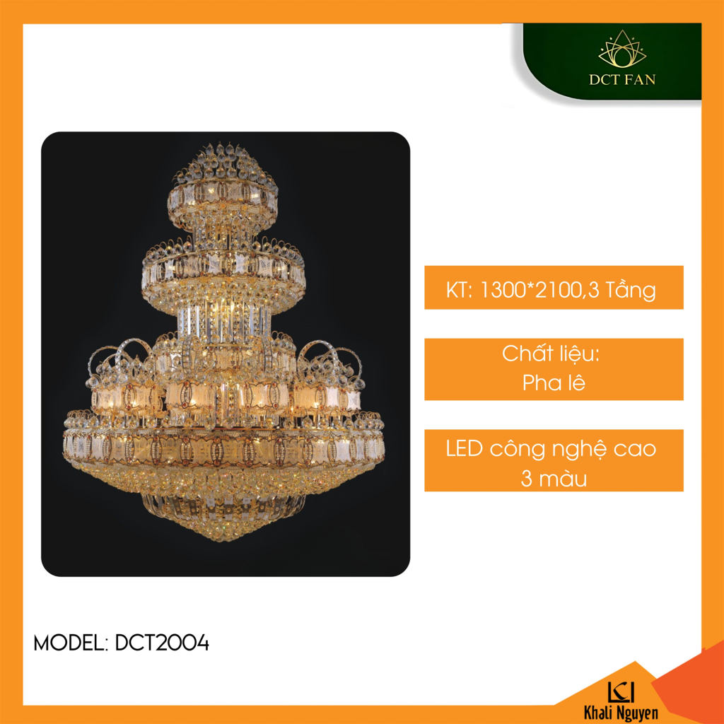 Đèn chùm pha lê thông tầng DCT DCT2004
