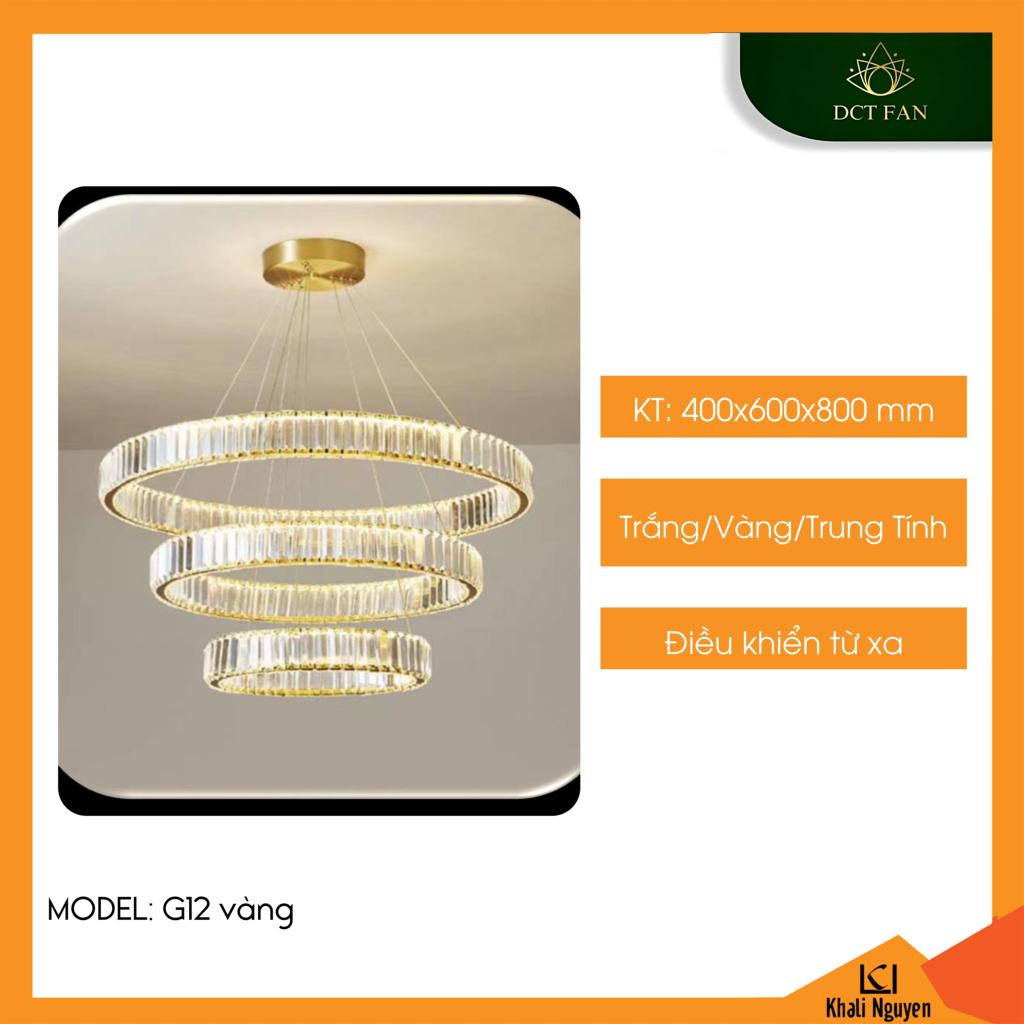 Đèn led thả trần decor DCT G12 (400*600*800)