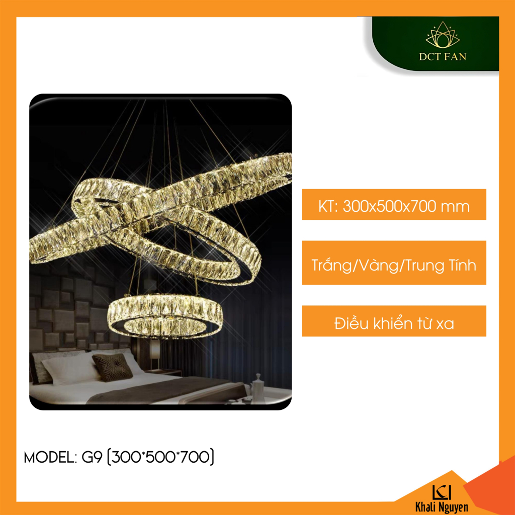 Đèn led thả trần decor DCT G9 (300*500*700)