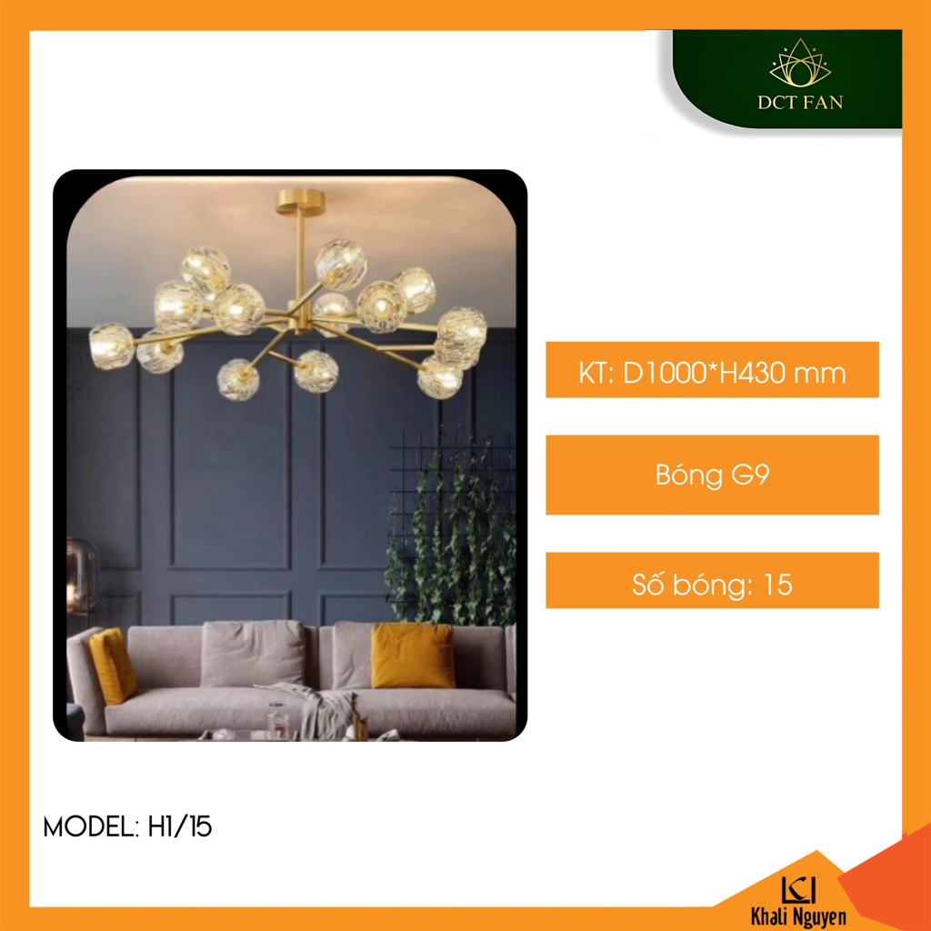 Đèn led thả trần decor DCT H1/15