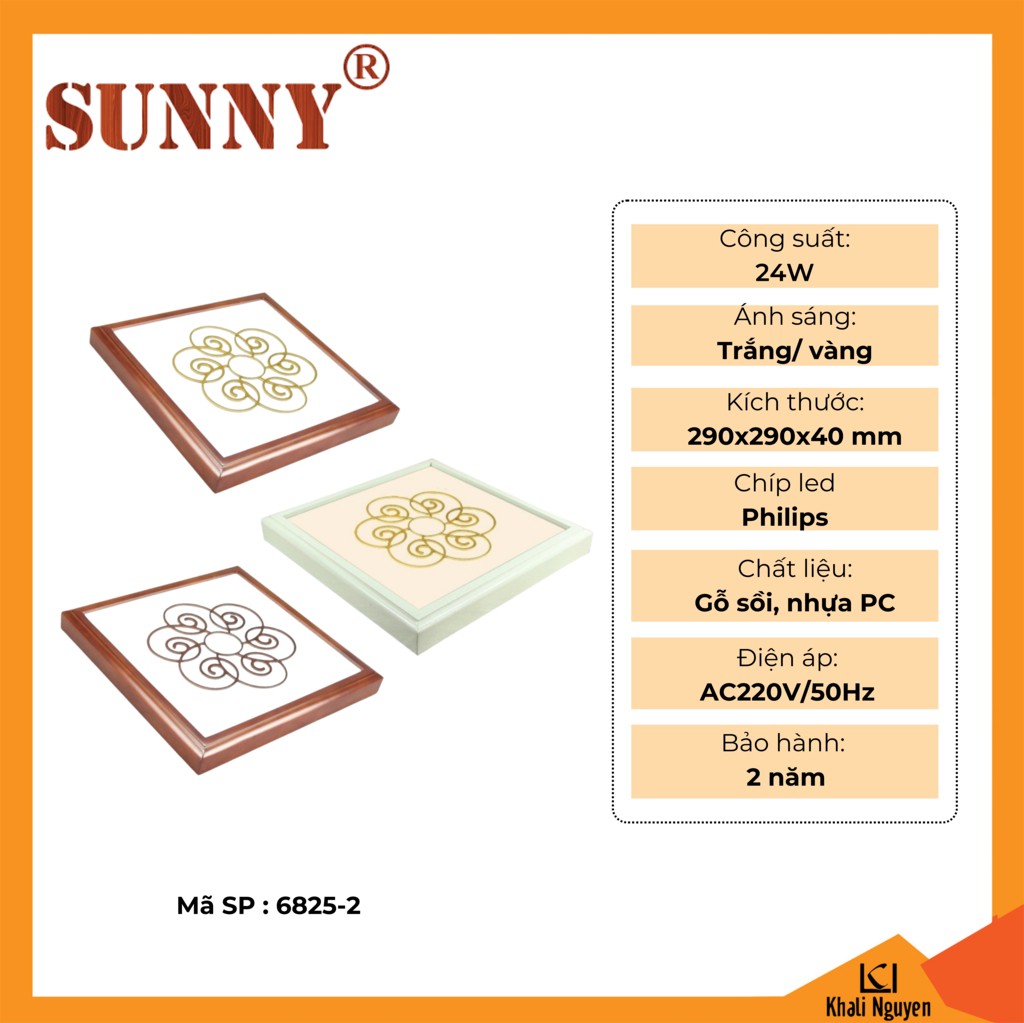 Đèn gỗ ốp trần Sunny 6825-2