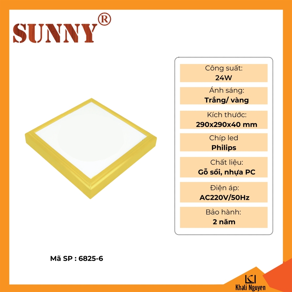 Đèn gỗ ốp trần Sunny 6825-6