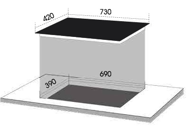 Bản vẽ bếp điện từ đôi Dmestik AM-D216
