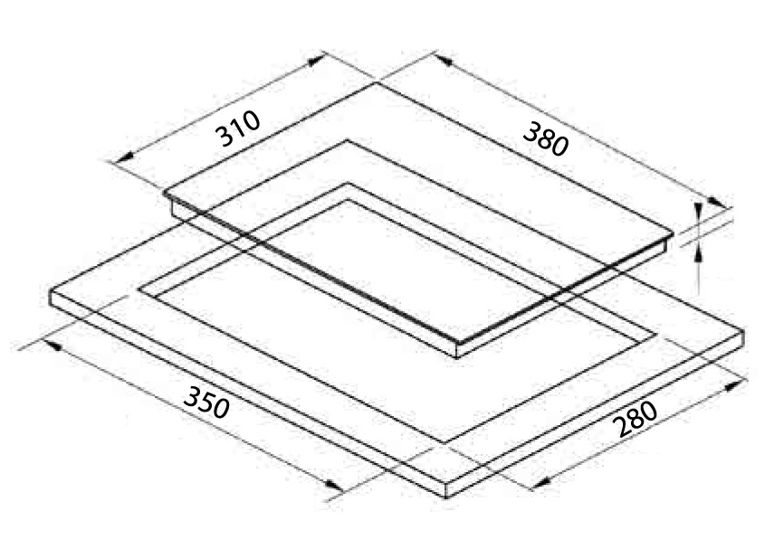 Bản vẽ bếp điện từ 1 vùng nấu Dmestik DK88DKI