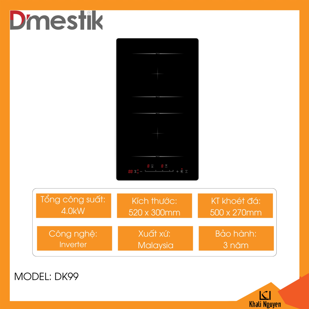 Bếp điện từ đôi Dmestik DK99