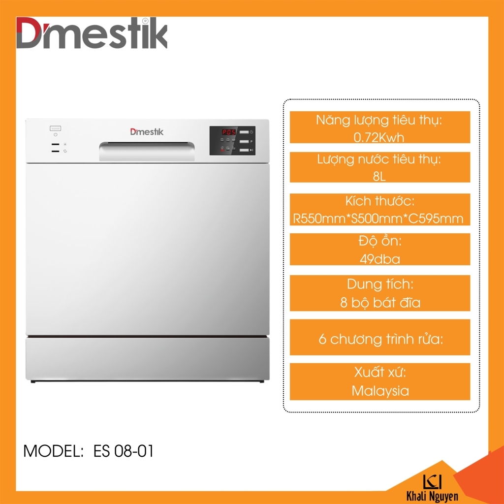 Máy rửa bát chén Dmestik ES 08-01