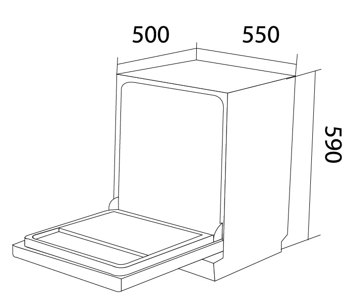 Bản vẽ máy rửa bát chén Dmestik ES 10-01 Plus
