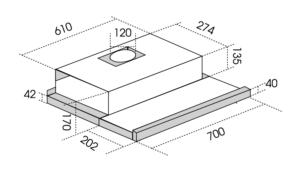 Bản vẽ máy hút mùi Dmestik ES 3071 DMK