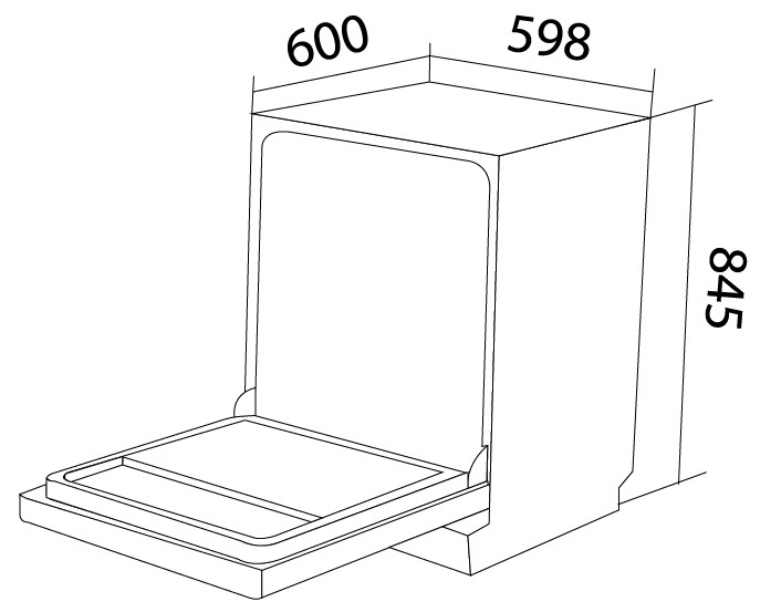 Bản vẽ máy rửa bát chén Dmestik  ES15-01 (Silver)