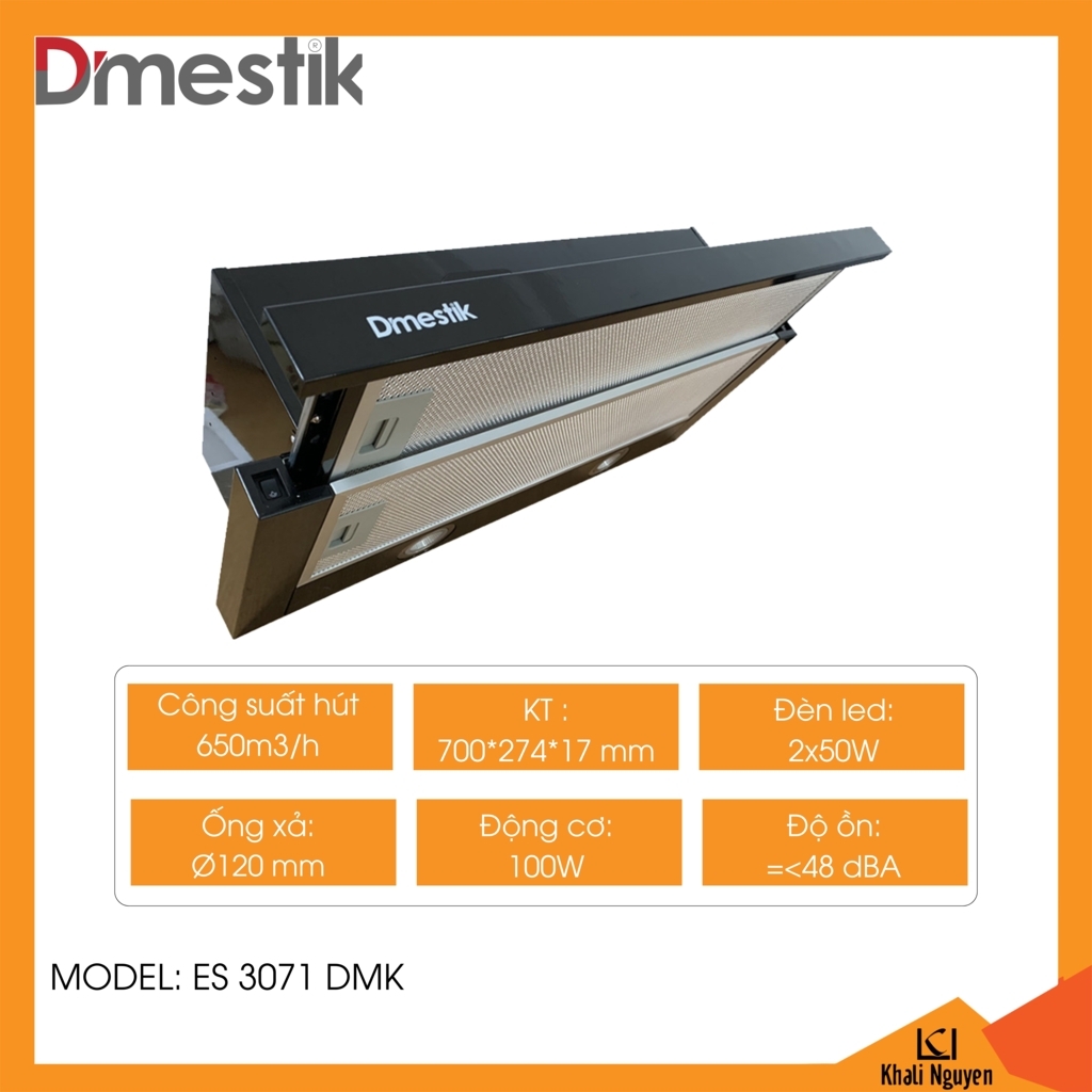 Máy hút mùi Dmestik Classico ES 3071 DMK màu đen