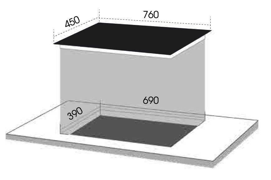 Bản vẽ kỹ thuật bếp từ GE 2068 DKI