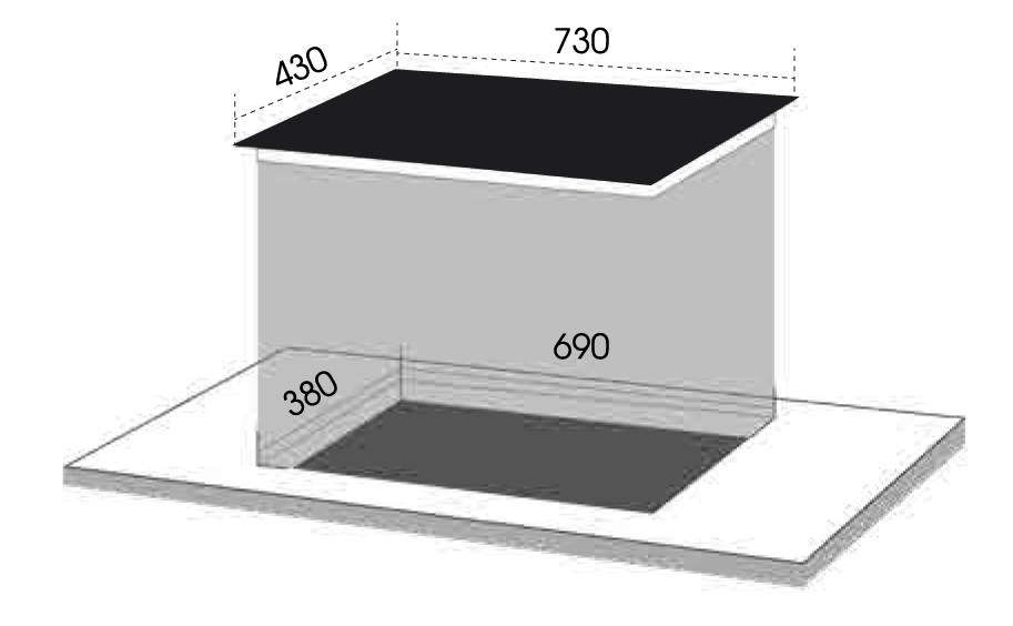 Bản vẽ bếp điện từ đôi Dmestik GE 2088 DKI