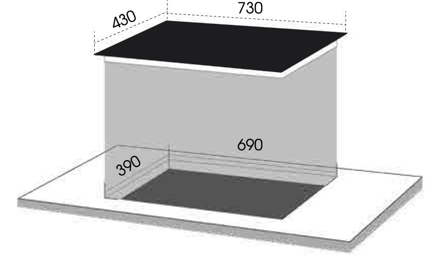 Bản vẽ bếp điện từ đôi Dmestik ML 207 DKI