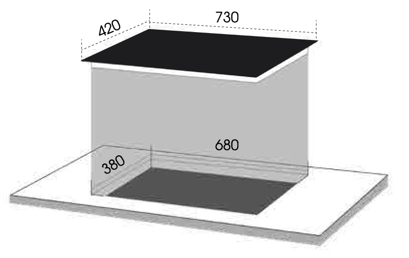 Bản vẽ bếp điện từ đôi Dmestik ML 288DKI