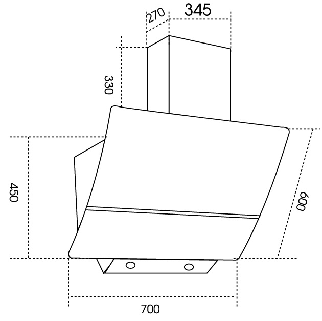 Bản vẽ máy hút mùi Dmestik TL 4670 DMK