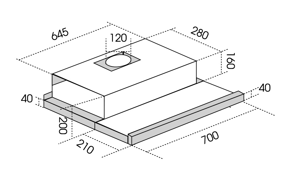 Bản vẽ máy hút mùi Dmestik TL 4970DMK