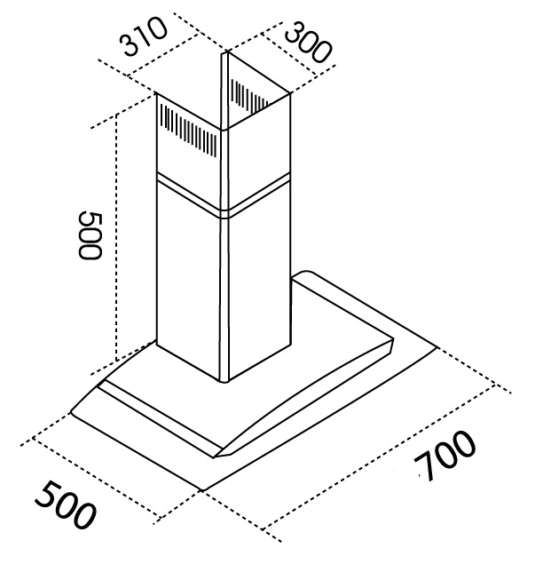 Bản vẽ máy hút mùi Dmestik TL4170DMK
