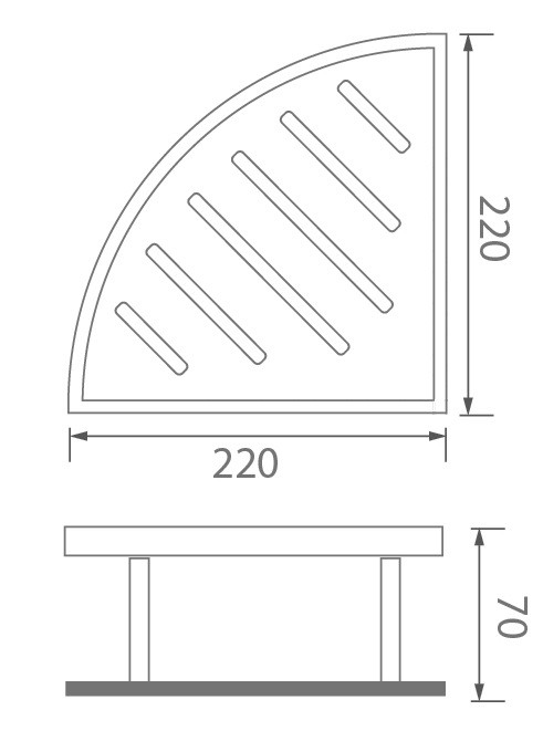 Bản vẽ kệ góc 1 tầng Ecobath EC-4051-1