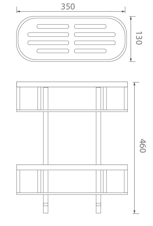 Bản vẽ Kệ thẳng 2 tầng Ecobath EC-4053-2