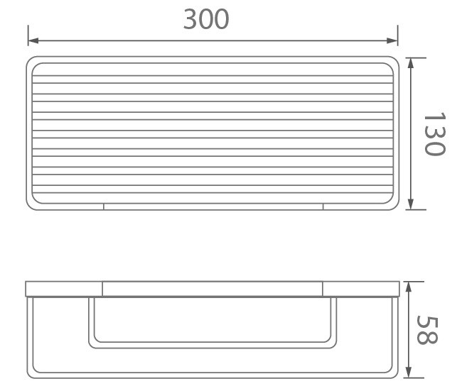 Bản vẽ Kệ thẳng 1 tầng nan to Ecobath EC-4064-1