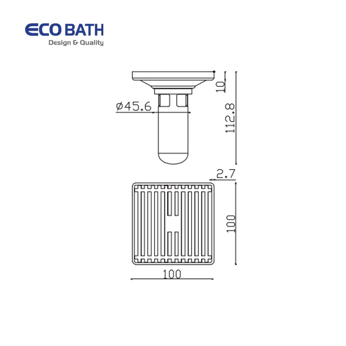 Bản vẽ thoát sàn Ecobath EC1087PB