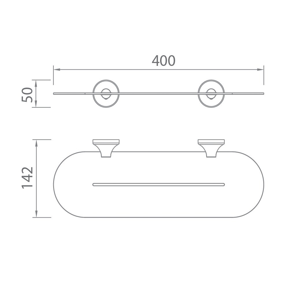 Bản vẽ kệ dưới gương EcoBath EC218-05