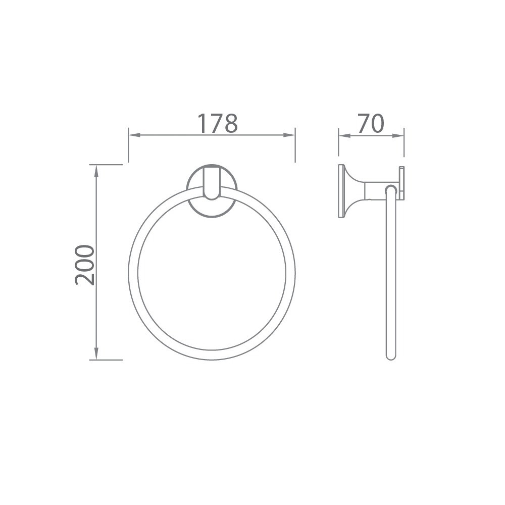 Bản vẽ vòng treo khăn EcoBath EC218-06