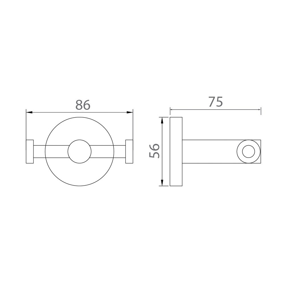 Bản vẽ móc áo Ecobath EC270-04MB