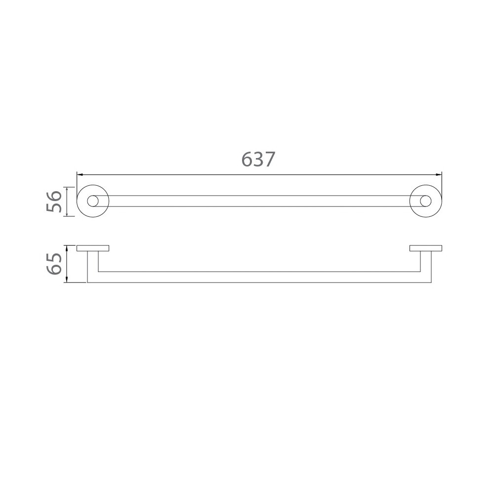 Bản vẽ thanh vắt khăn đơn Ecobath EC270-08MB