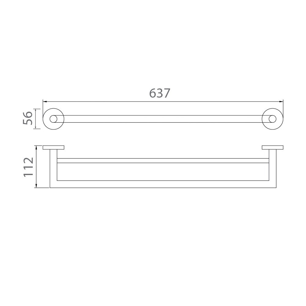 Bản vẽ vắt khăn đôi EcoBath EC270-09MB đen mờ