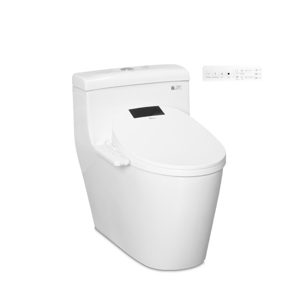 Bồn cầu kết hợp nắp rửa thông minh ECOD EB088/EBN1807 | Thiết kế bồn cầu liền khối | Nắp rửa điện tử điều khiển liền nắp