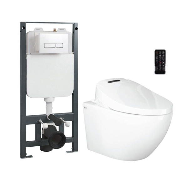 Bồn cầu treo tường nắp rửa điện tử ECOD EB266/EBK266/EBN1805 | Hệ thống xả Tornado tiết kiệm nước | Nắp rửa điện tử điều khiển từ xa