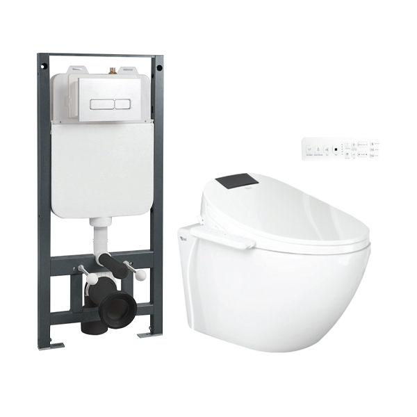 Bồn cầu treo tường nắp rửa điện tử ECOD EB266/EBK266/EBN1807 | Thiết kế bồn cầu treo tường hiện đại | Nắp rửa điện tử điều khiển liền nắp