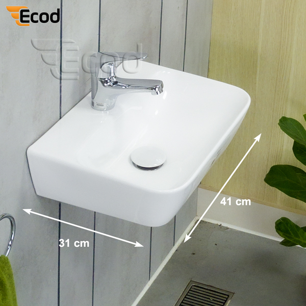 Chậu treo tường ECOD EC146 | Không thoát tràn | Men S-Ceramic